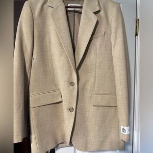 NWOT Aritzia New Agency Blazer in Heather Oat Beige size small